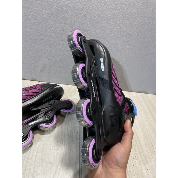 Girls Schwinn Adjustable Fit Switcher 2 in 1 Inline/Quad Skates Sizes 5-8 Pink - Picture 14 of 14